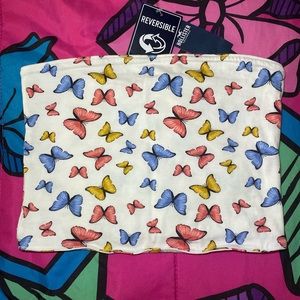 Today’s Offer! 🥳 Hollister White Multi Butterfly 🦋 Tube Top